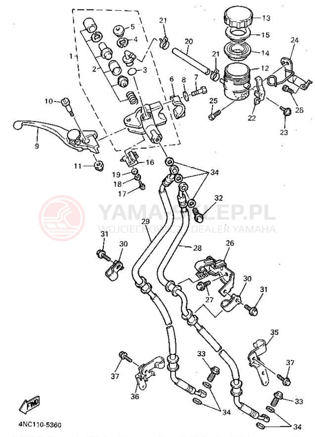 Schemat "Pompa hamulcowa przednia" do Yamaha YZF600RGC