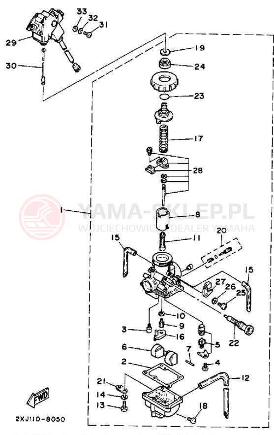 Schemat "Gaźnik" do Yamaha BLASTER YFS200W