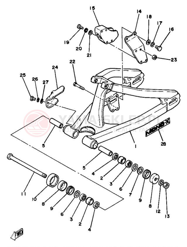 Schemat "wahacz" do Yamaha YZ125H