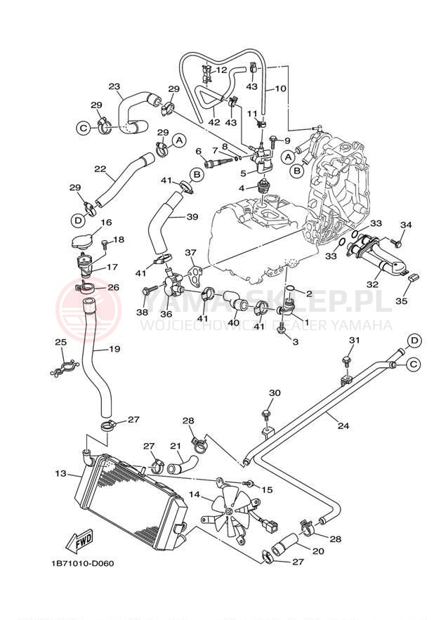 Schemat "Układ chlodzenia" do Yamaha MORPHOUS CP250W