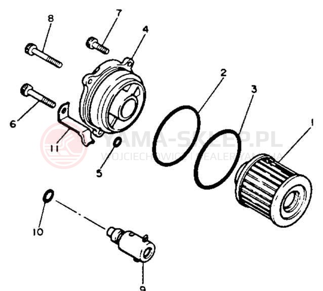 Schemat "Filtr oleju" do Yamaha VIRAGO 750 XV750E/XV750EC