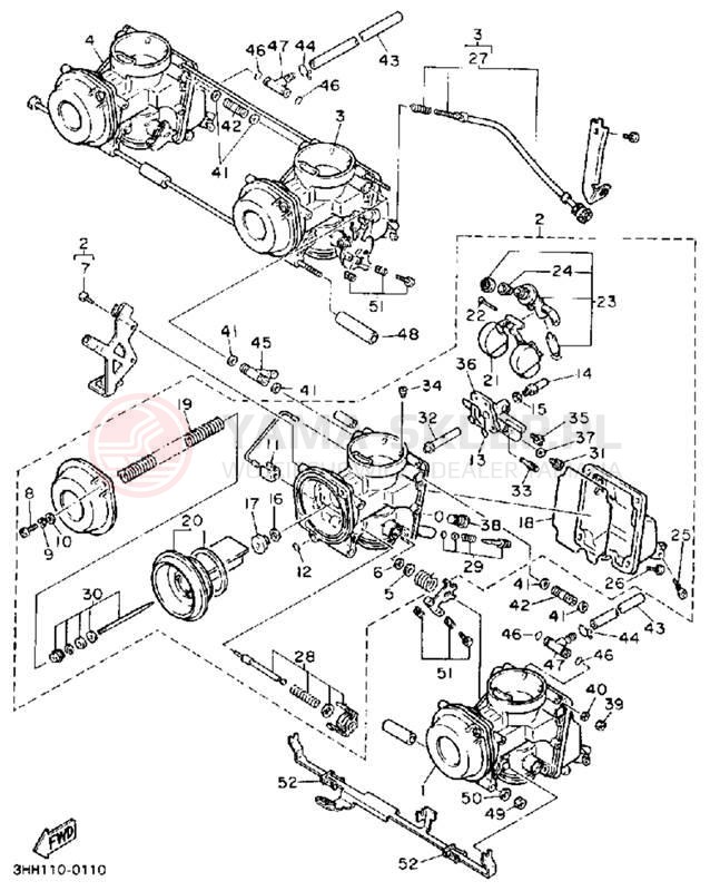 Schemat "Gaźnik" do Yamaha FZR600RA