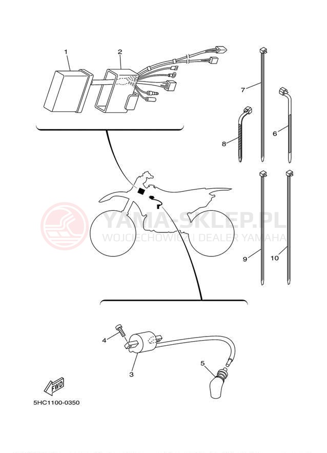 Schemat "układ elektryczny" do Yamaha YZ250 YZ250M1