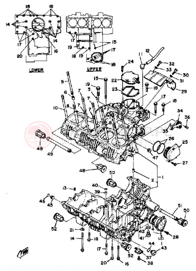 Schemat "Obudowa silnika" do Yamaha XS1100H