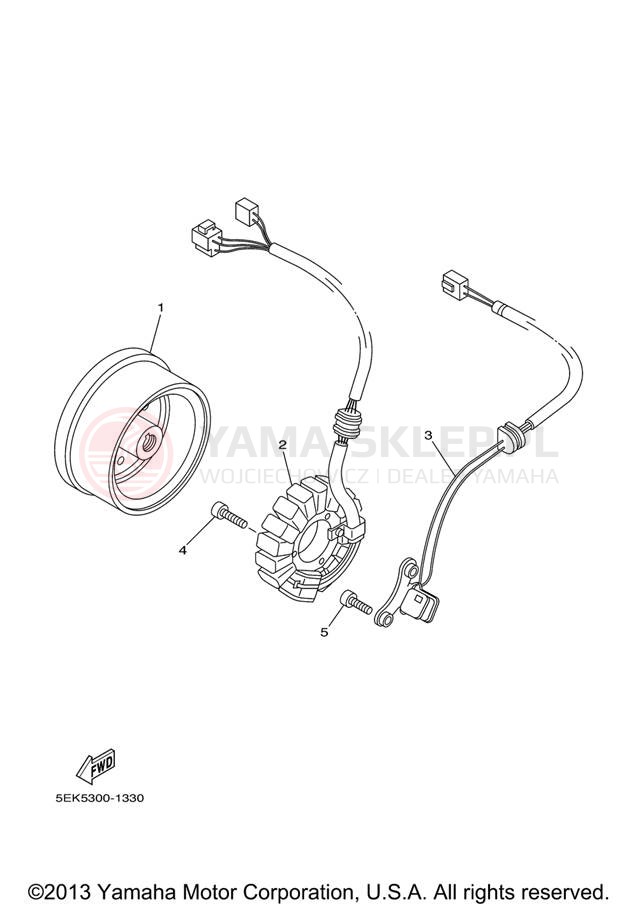 Schemat "prądnica" do Yamaha TW200 TW200V/TW200VC