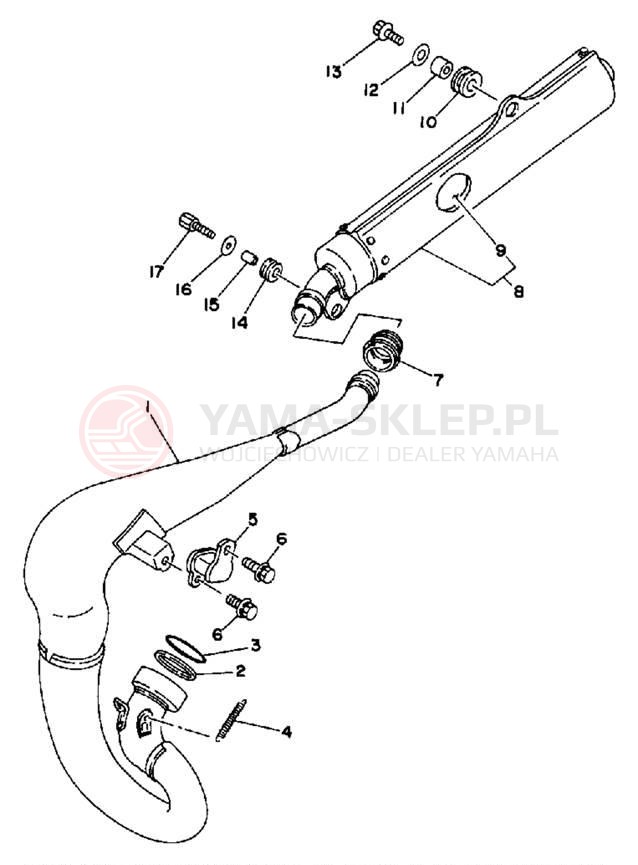 Schemat "Wydech końcowy" do Yamaha WR500ZD