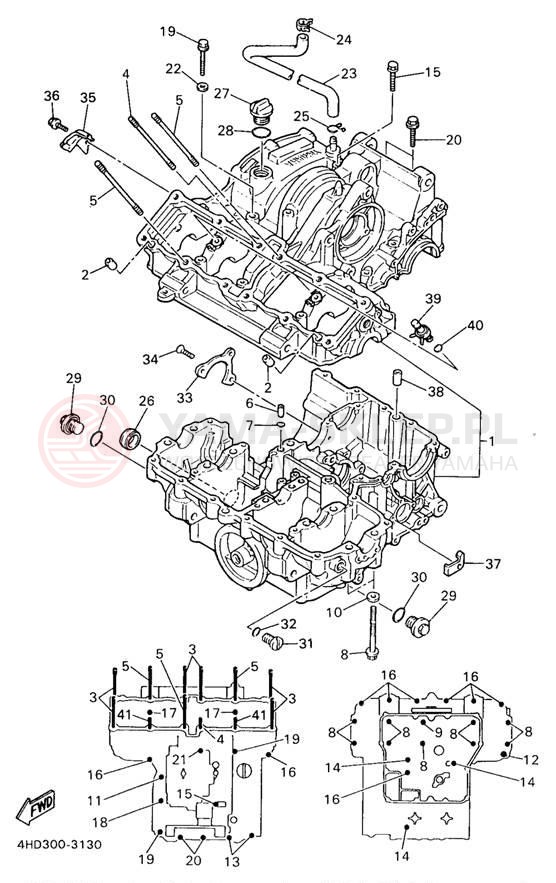 Schemat "Obudowa silnika" do Yamaha YZF750RKC/YZF750RK