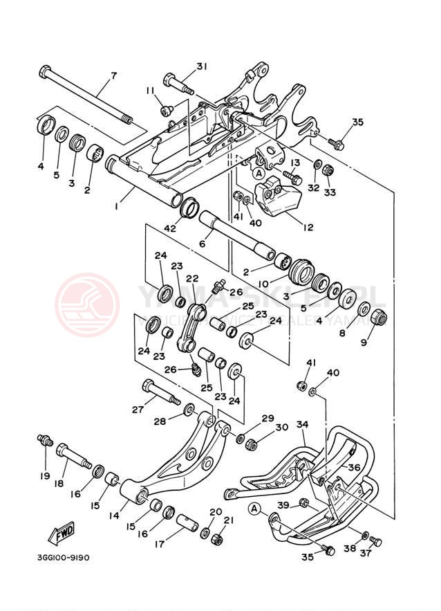 Schemat "wahacz" do Yamaha BANSHEE YFZ350V