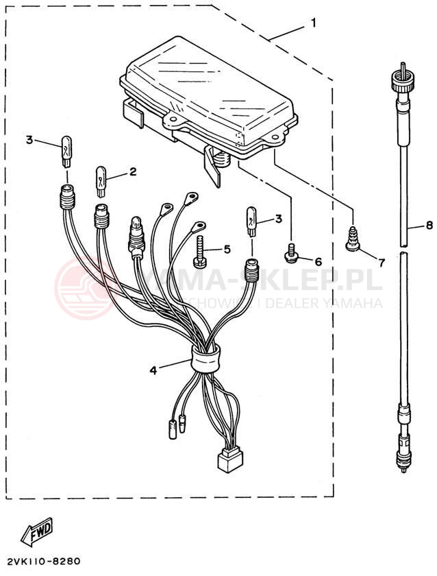 Schemat "licznik" do Yamaha RAZZ SH50K