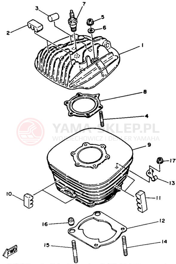 Schemat "cylinder" do Yamaha BLASTER YFS200D