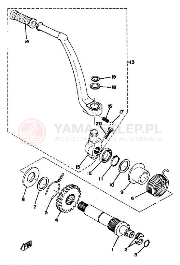 Schemat "kopniak" do Yamaha XS650SG