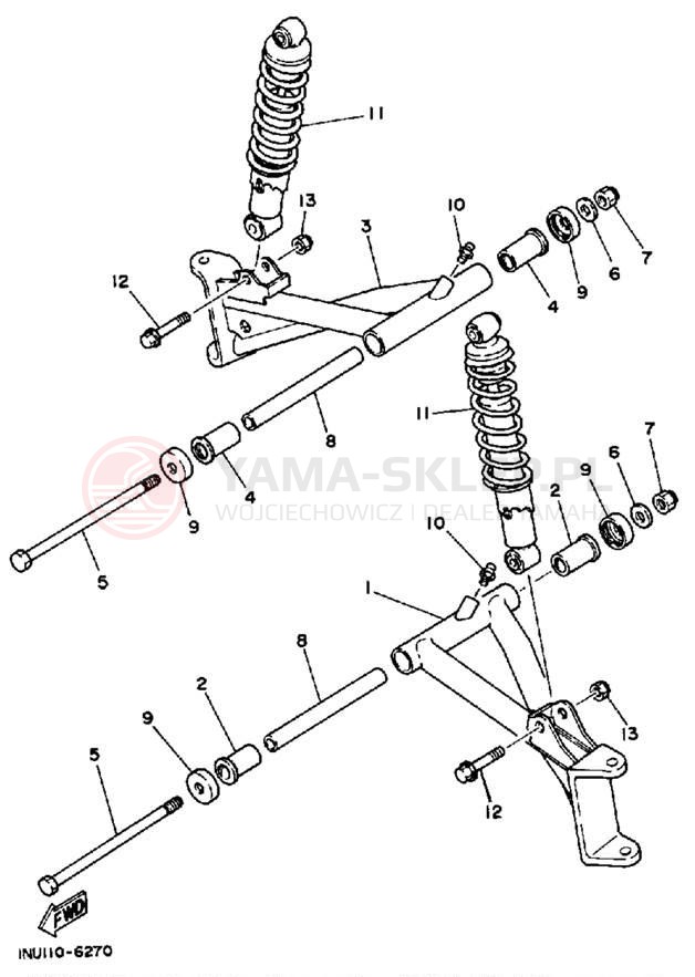 Schemat "Koło przód" do Yamaha YFM200DXS