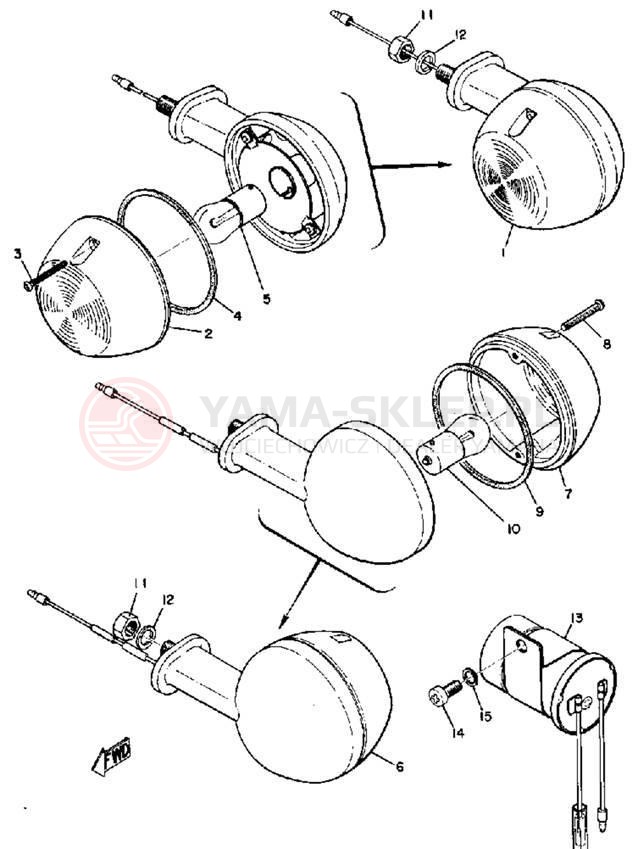 Schemat "kierunkowskazy" do Yamaha HS1B