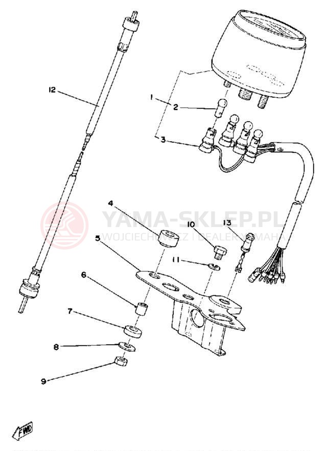 Schemat "Prędkościomierz" do Yamaha DT100D