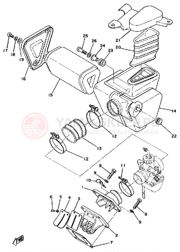 Schemat "Wtrysk paliwa" do Yamaha DT175B