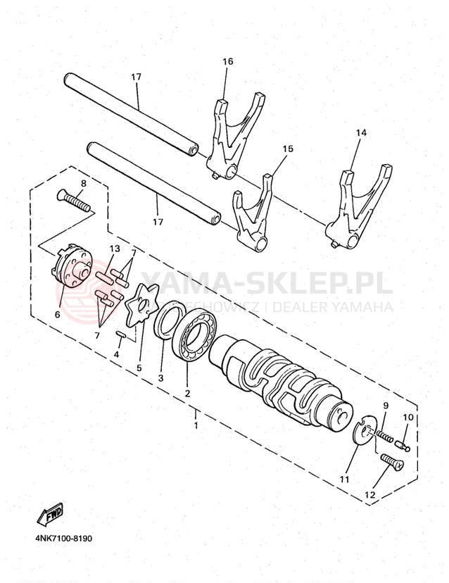 Schemat "Wodziki, automat" do Yamaha XVZ13AKC/XVZ13AK