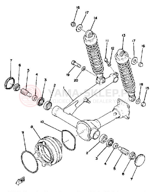 Schemat "wahacz" do Yamaha XS750SF