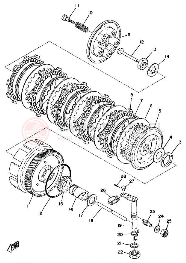 Schemat "sprzęgło" do Yamaha DT175B