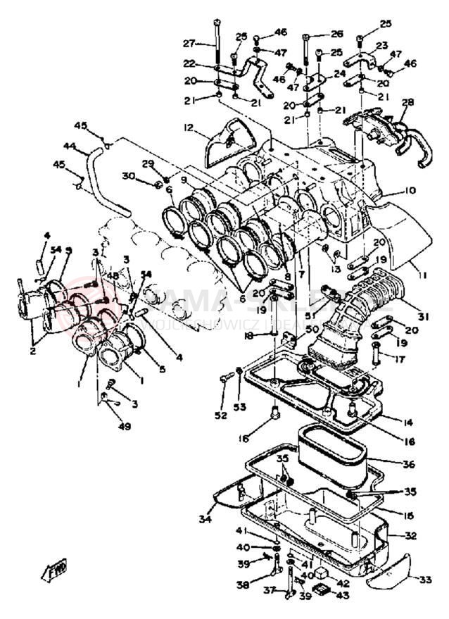 Schemat "Filtr powietrza" do Yamaha XS1100F
