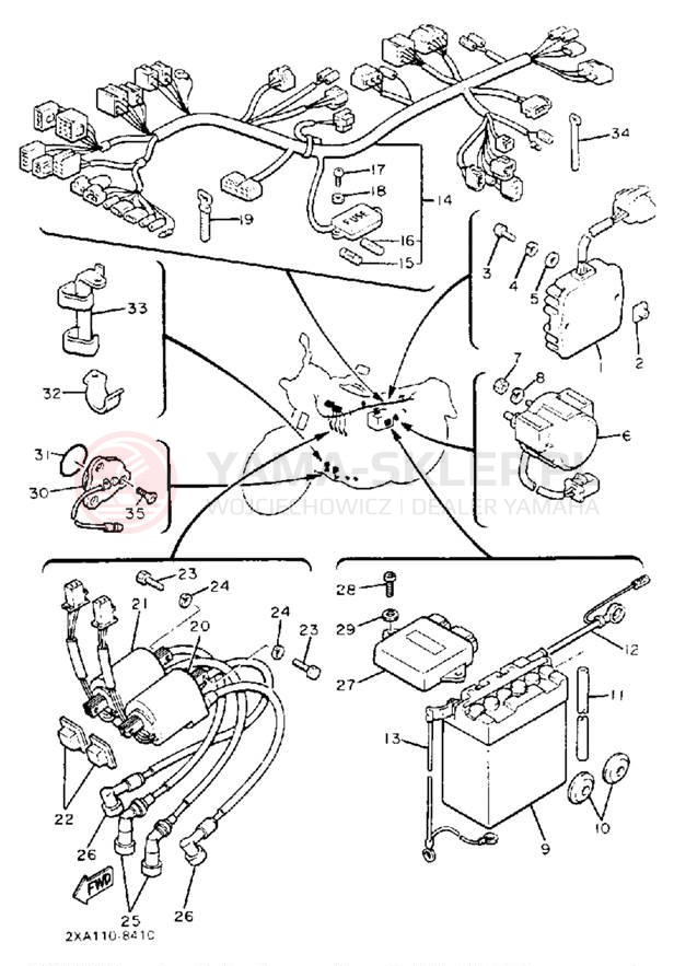 Schemat "układ elektryczny" do Yamaha RADIAN YX600UC/YX600U