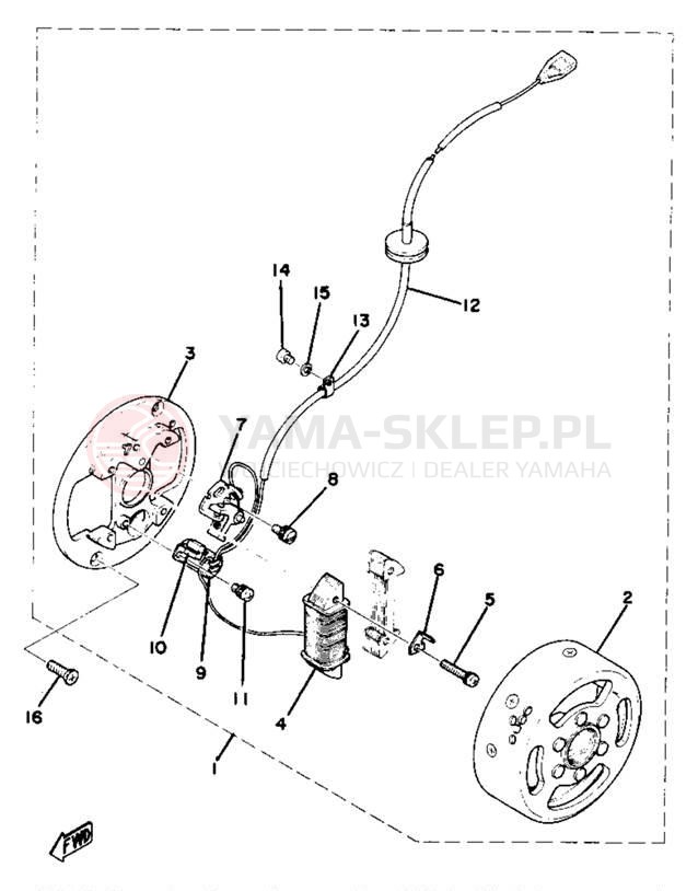 Schemat "Układ zapłonowy" do Yamaha GTMXD