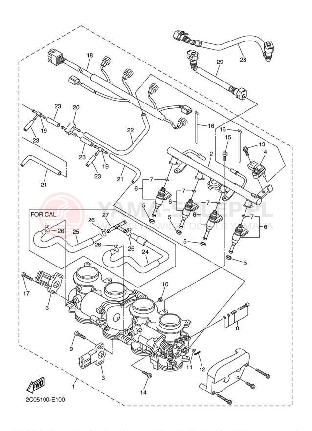 Schemat "Wtrysk paliwa" do Yamaha R6 CA YZFR6WC/YZFR6W