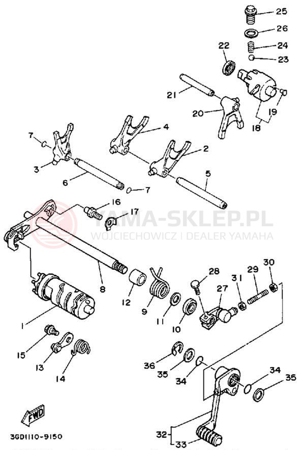 Schemat "Wodziki, automat" do Yamaha WARRIOR YFM350XA