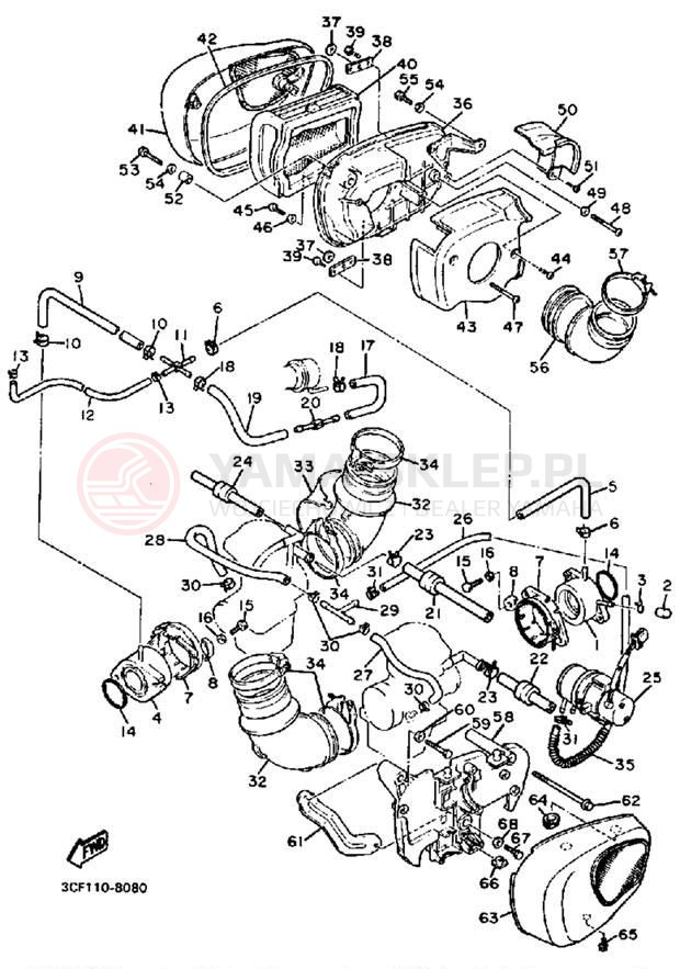 Schemat "Filtr powietrza" do Yamaha VIRAGO 1100 XV1100U/XV1100UC