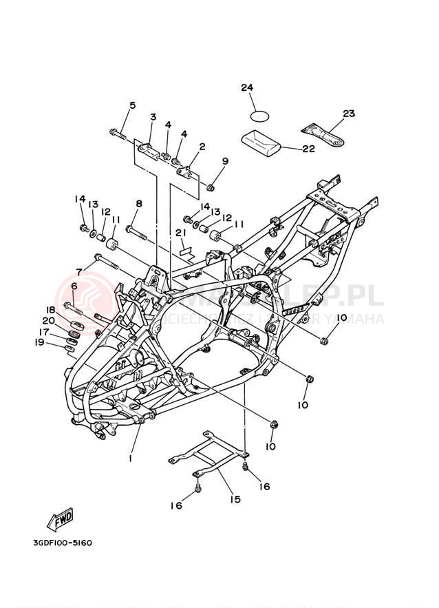 Schemat "rama" do Yamaha WARRIOR YFM350XNC/YFM350XN