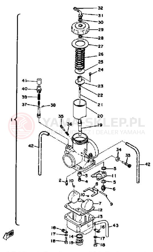 Schemat "Gaźnik" do Yamaha YZ250C