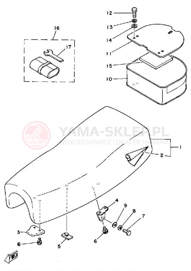 Schemat "siedzenie" do Yamaha IT175G