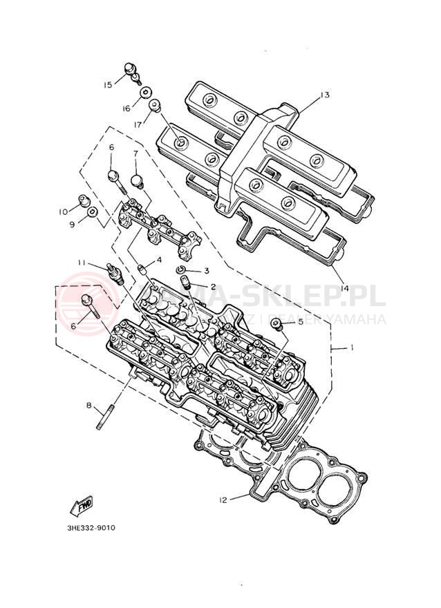 Schemat "głowica" do Yamaha FZR600RE