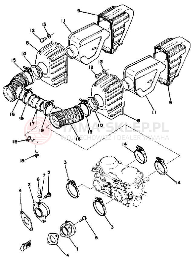 Schemat "Wtrysk paliwa" do Yamaha XS400 XS400H