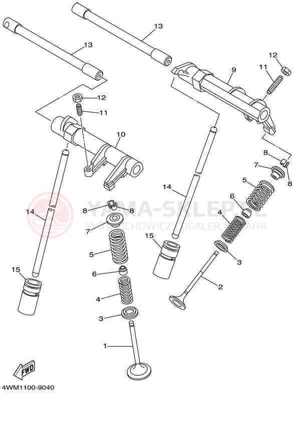 Schemat "zawory" do Yamaha ROAD STAR XV1600ALC/XV1600AL