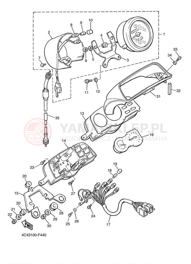 Schemat "licznik" do Yamaha V-MAX CA VMX12W1C/VMX12W1