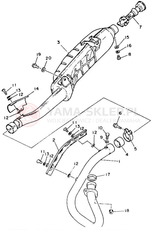 Schemat "Wydech końcowy" do Yamaha WARRIOR YFM350XB_M