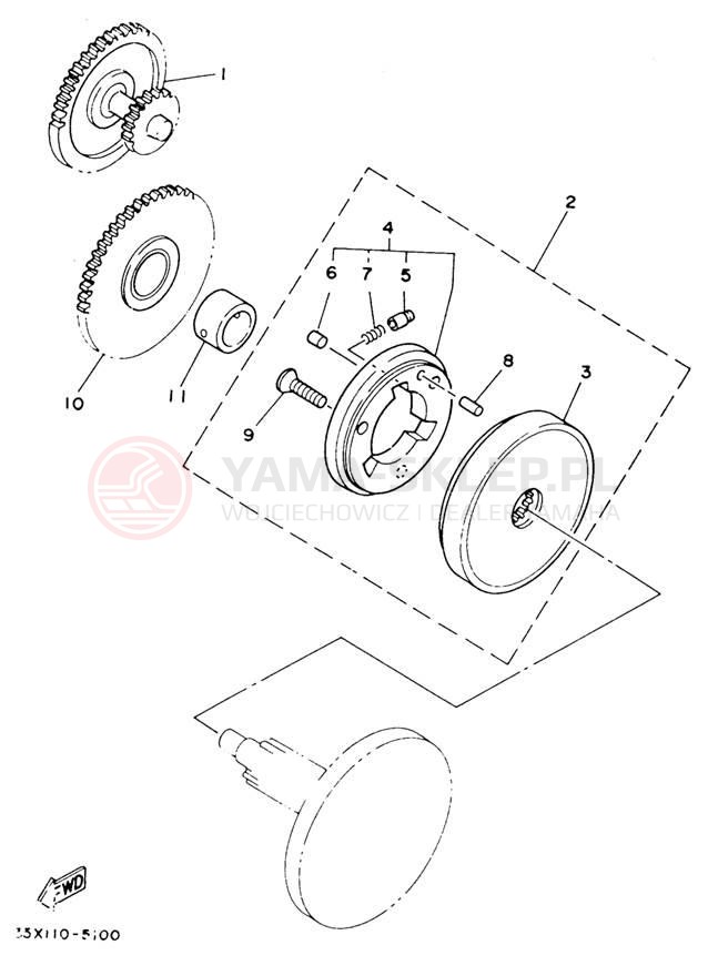 Schemat "rozrusznik" do Yamaha BADGER YFM80U