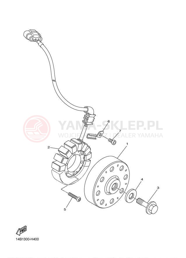 Schemat "prądnica" do Yamaha YZFR1 YZFR1YL/YZFR1YCL