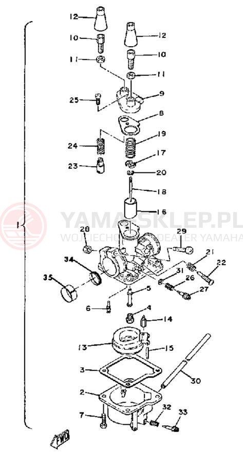 Schemat "Gaźnik" do Yamaha QT50H