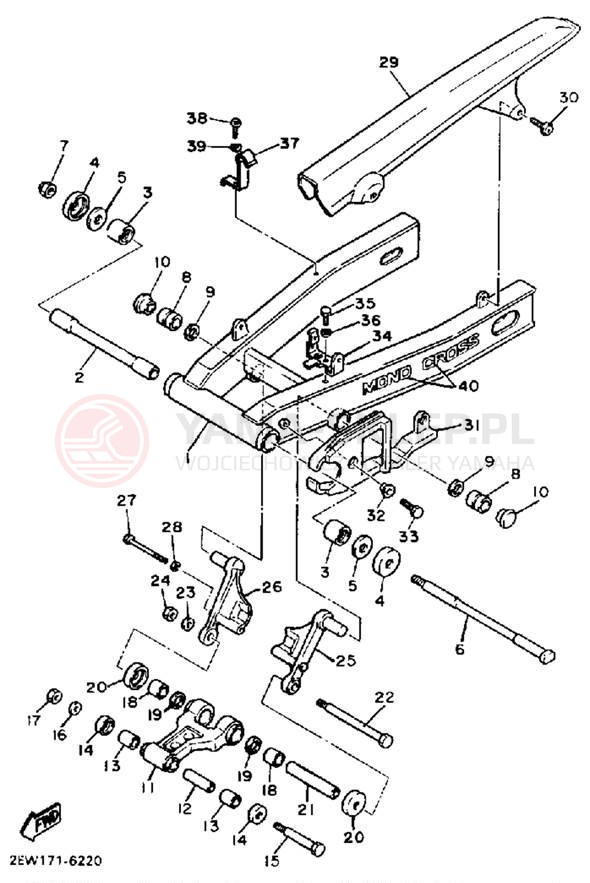 Schemat "wahacz" do Yamaha FZ600T/FZ600TC