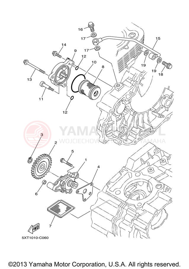 Schemat "Pompa olejowa" do Yamaha XT250 XT250X/XT250XC