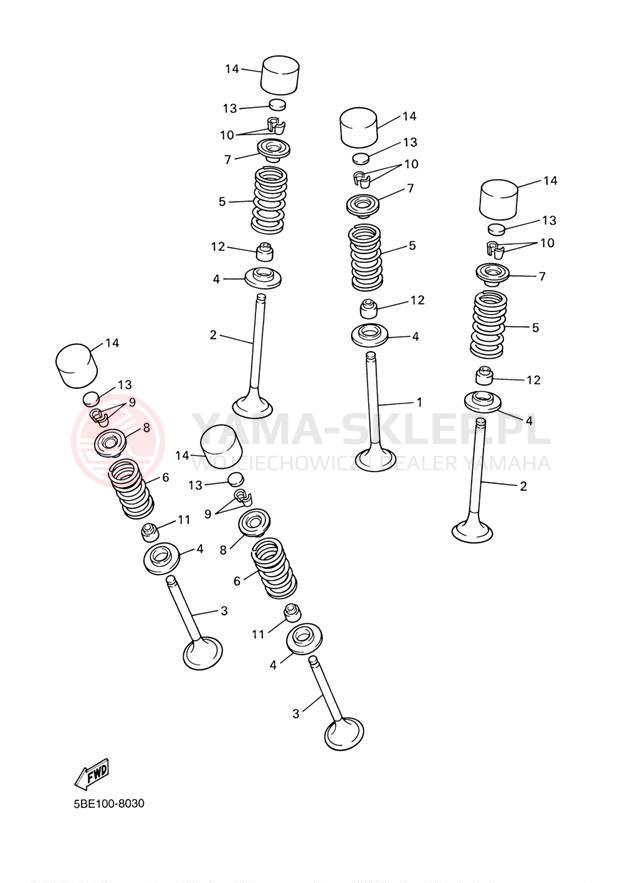 Schemat "zawory" do Yamaha YFZ450 YFZ45BB/YFZ45BW
