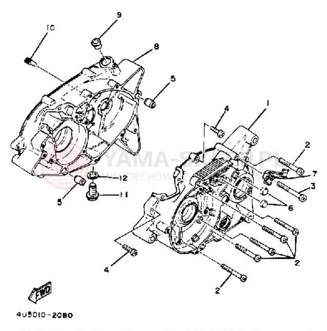 Schemat "Obudowa silnika" do Yamaha RX50K