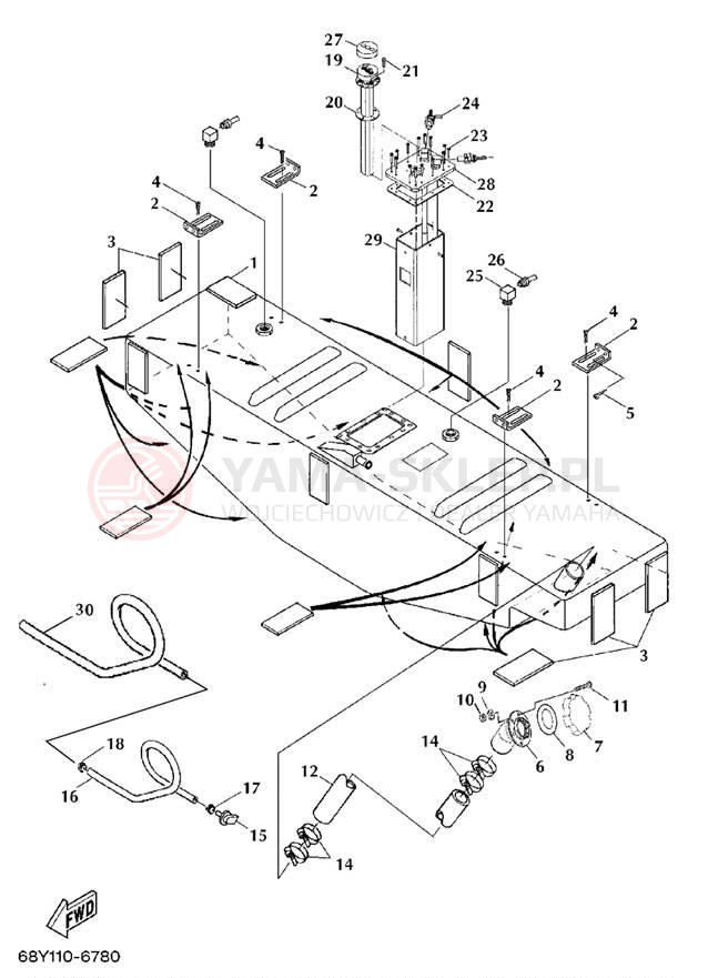 Schemat "zbiornik paliwa" do Yamaha LS2000 LST1200B