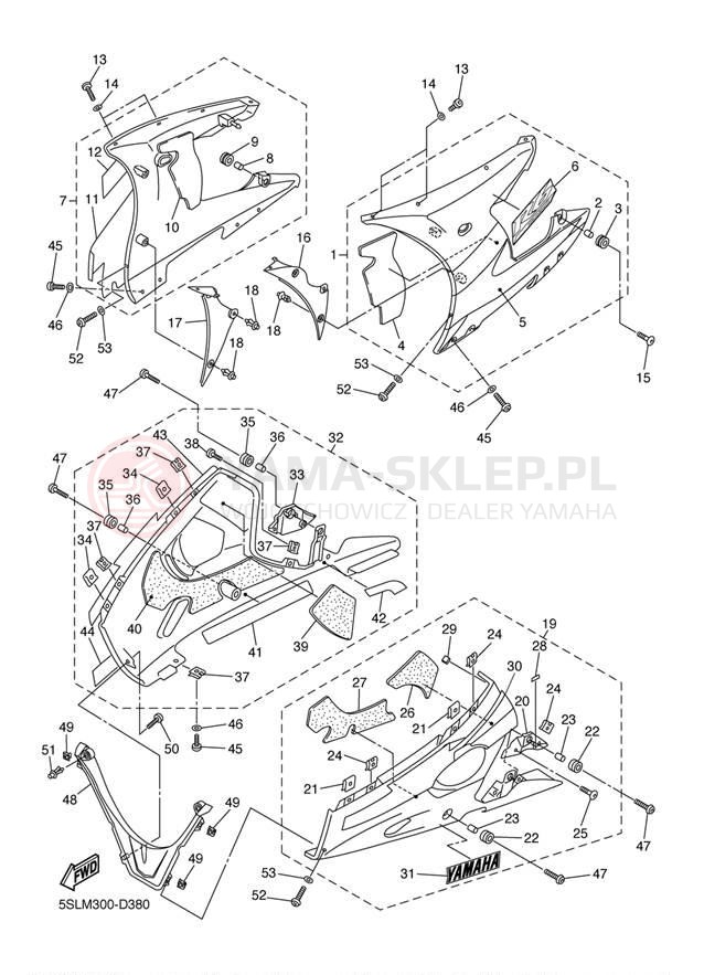Schemat "elementy nadwozia" do Yamaha YZF-R6 YZFR6TC/YZFR6T