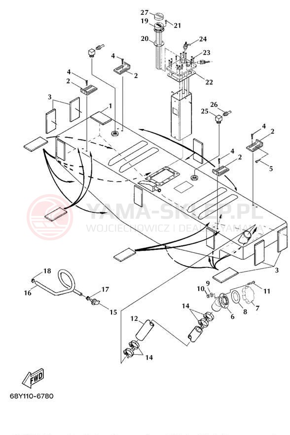 Schemat "zbiornik paliwa" do Yamaha XR1800 XRT1200Z
