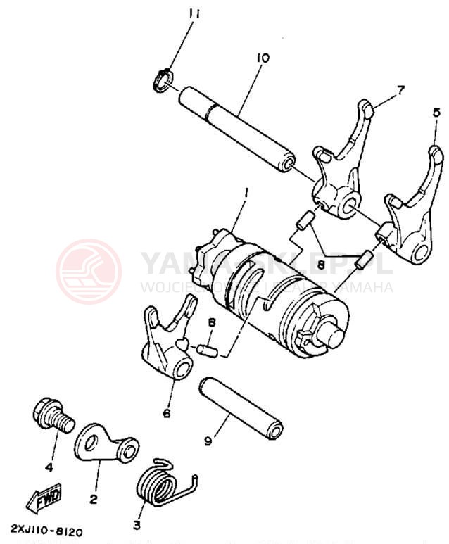 Schemat "Wodziki, automat" do Yamaha BLASTER YFS200A