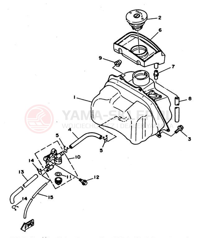 Schemat "zbiornik paliwa" do Yamaha JOG CY50G