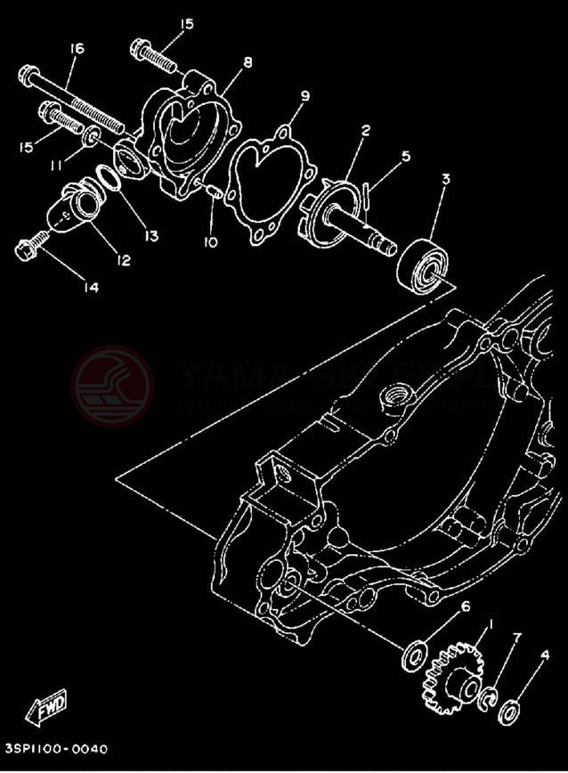 Schemat "Pompa wody" do Yamaha YZ250WRA
