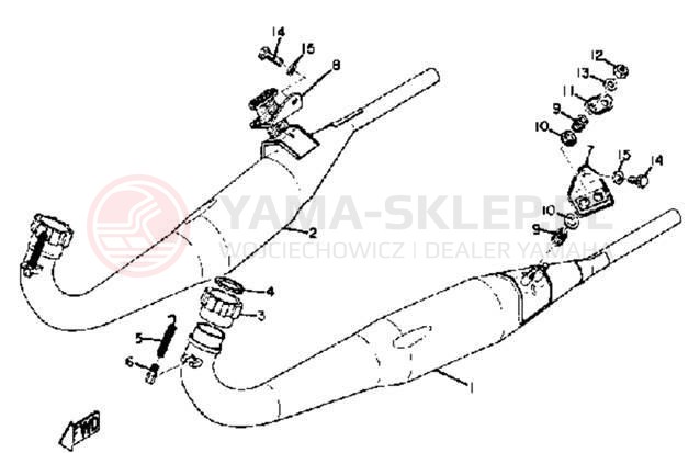 Schemat "Wydech końcowy" do Yamaha TD2B